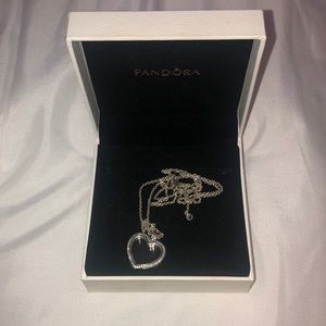 Pandora Silver Heart shaped Locket Necklace